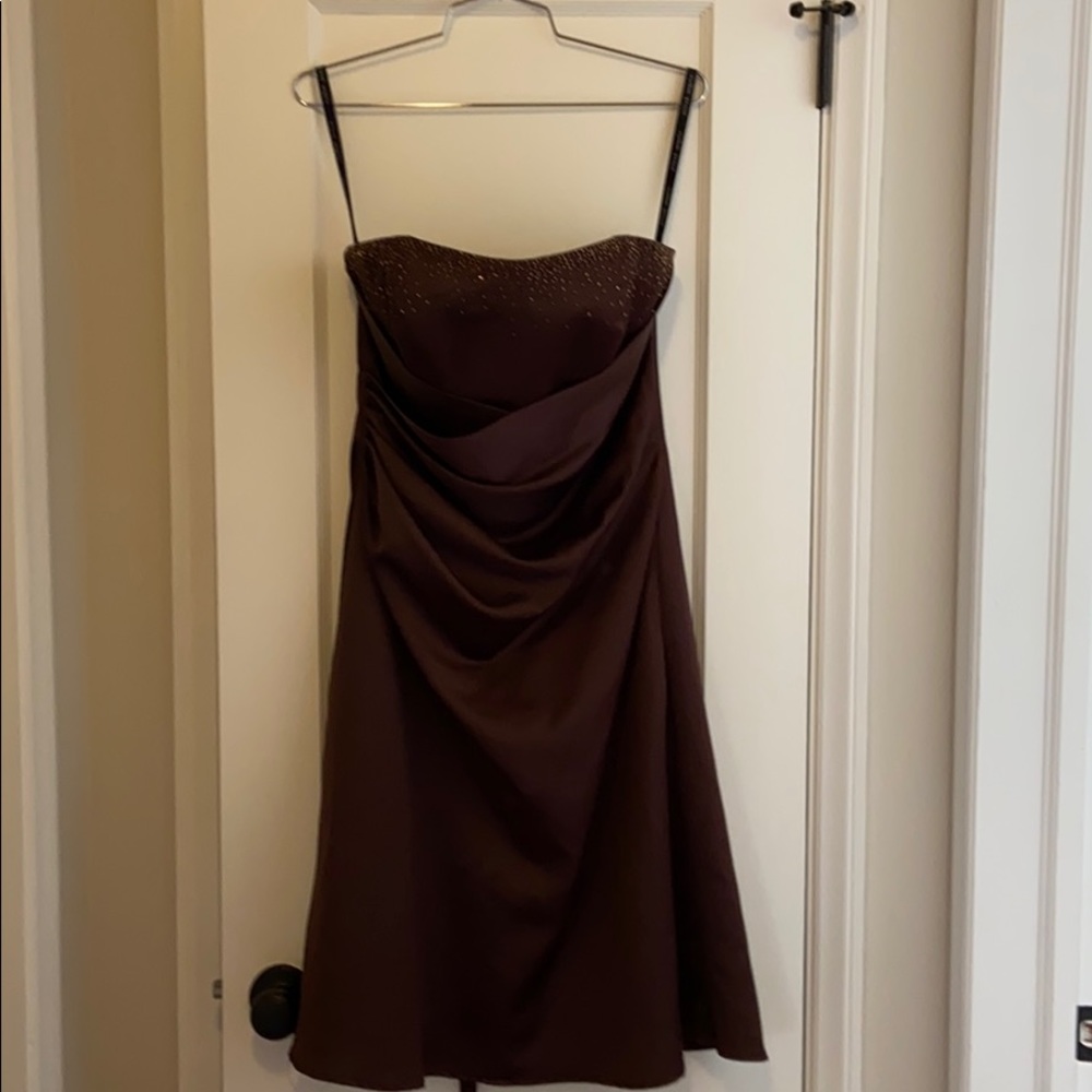 Formal bridal dress. Size 8. Brown with accents